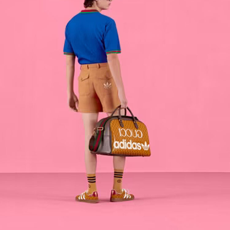 Шорты повседневные Adidas Originals X Gucci, оранжевые — фото 3
