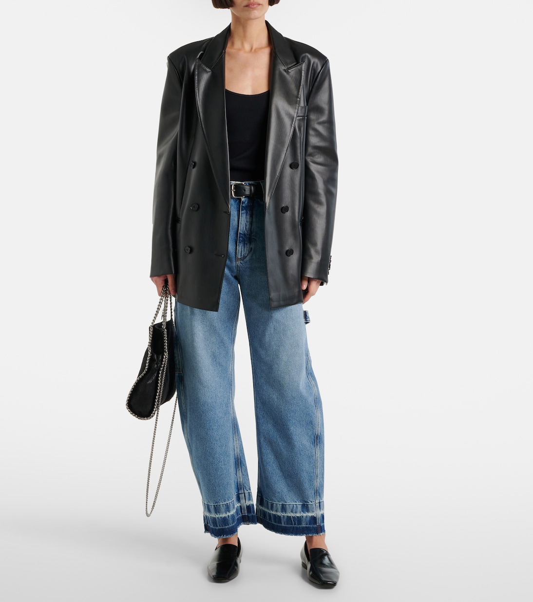 Майка из смесовой хлопковой ткани Stella McCartney, черный — фото 2