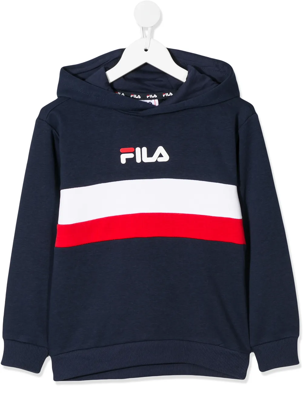 

Худи с логотипом и полосками Fila Kids, синий