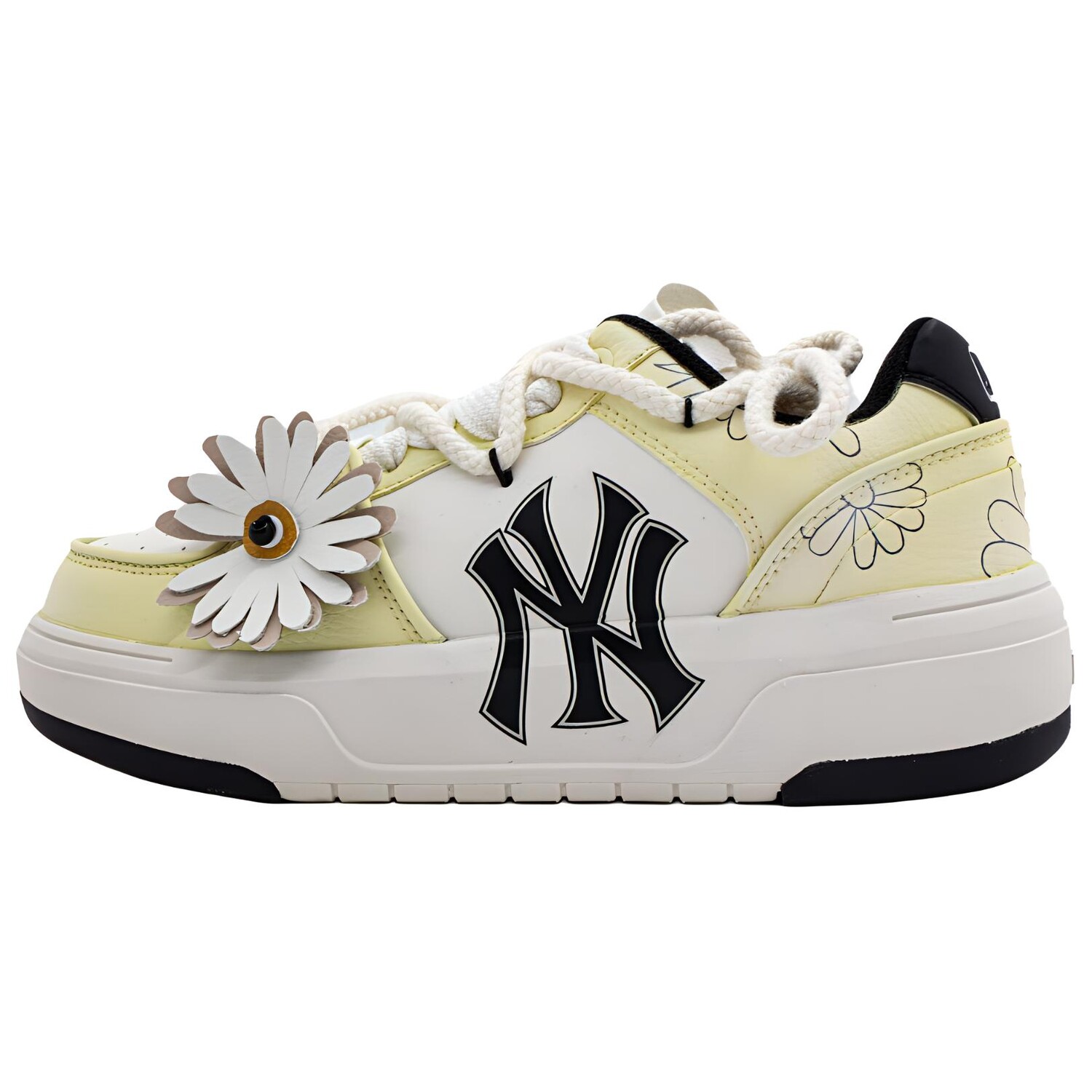 

Кроссовки MLB Chunky Liner Skateboarding Shoes Unisex Low-top Yellow White, желтый