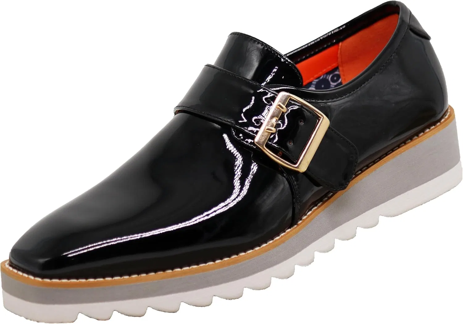 Мужские лакированные лоферы Enzo Romeo FREL с пряжкой и пряжкой, Black — фото 2