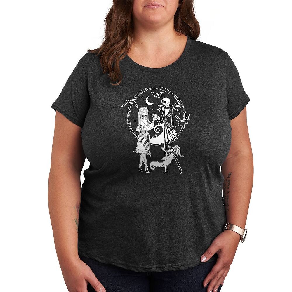 

Футболка Disney's Nightmare Before Christmas Plus с рисунком Джека Салли Зеро, цвет Charcoal Gray