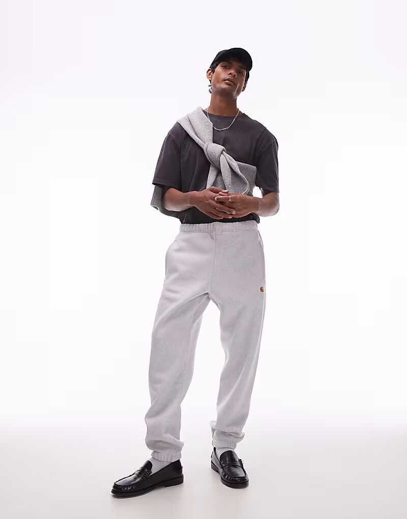 

Спортивные брюки Carhartt WIP Chase серого меланжевого цвета