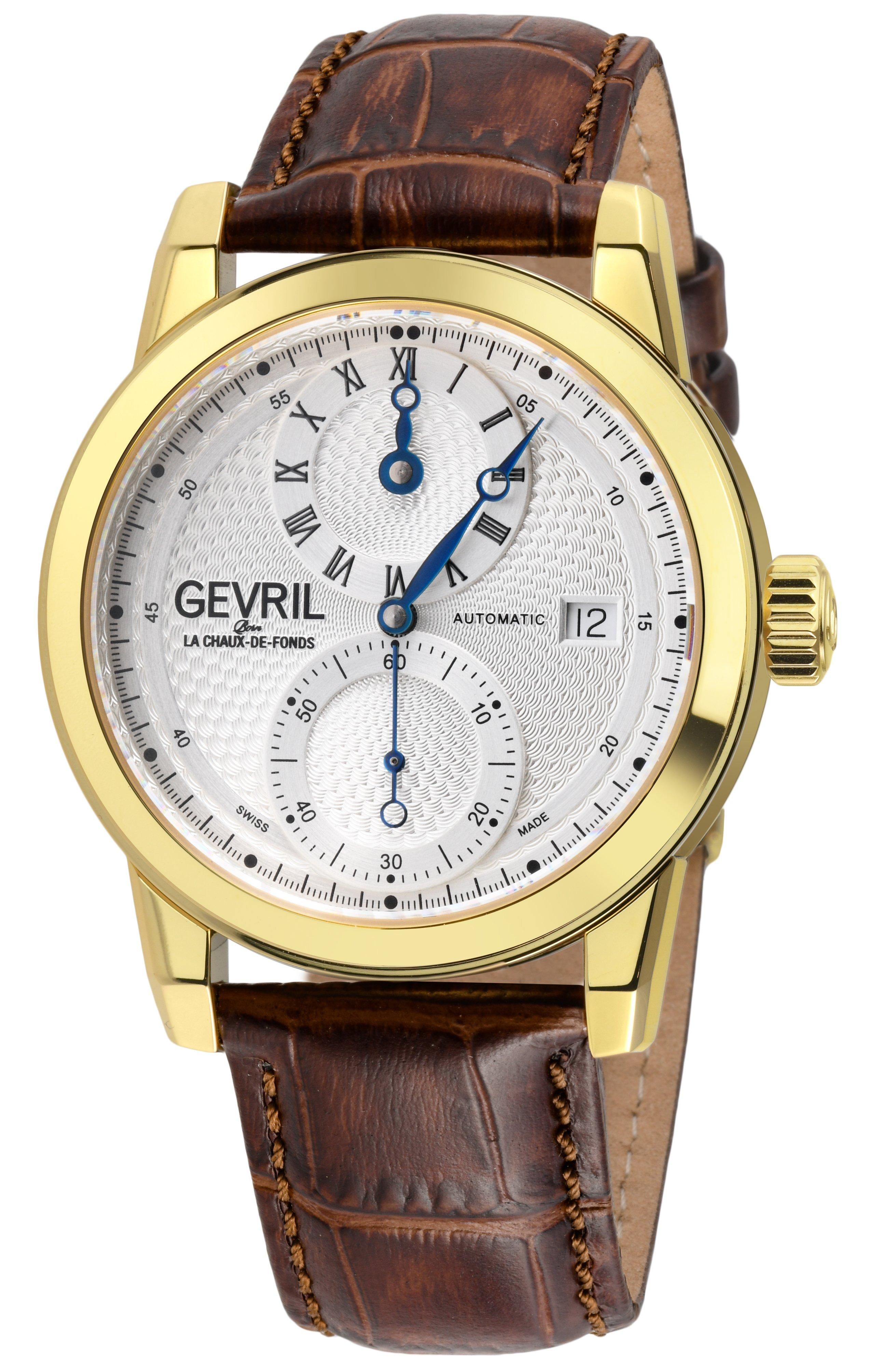 

Часы Gevril Madison Sellita SW266, коричневый