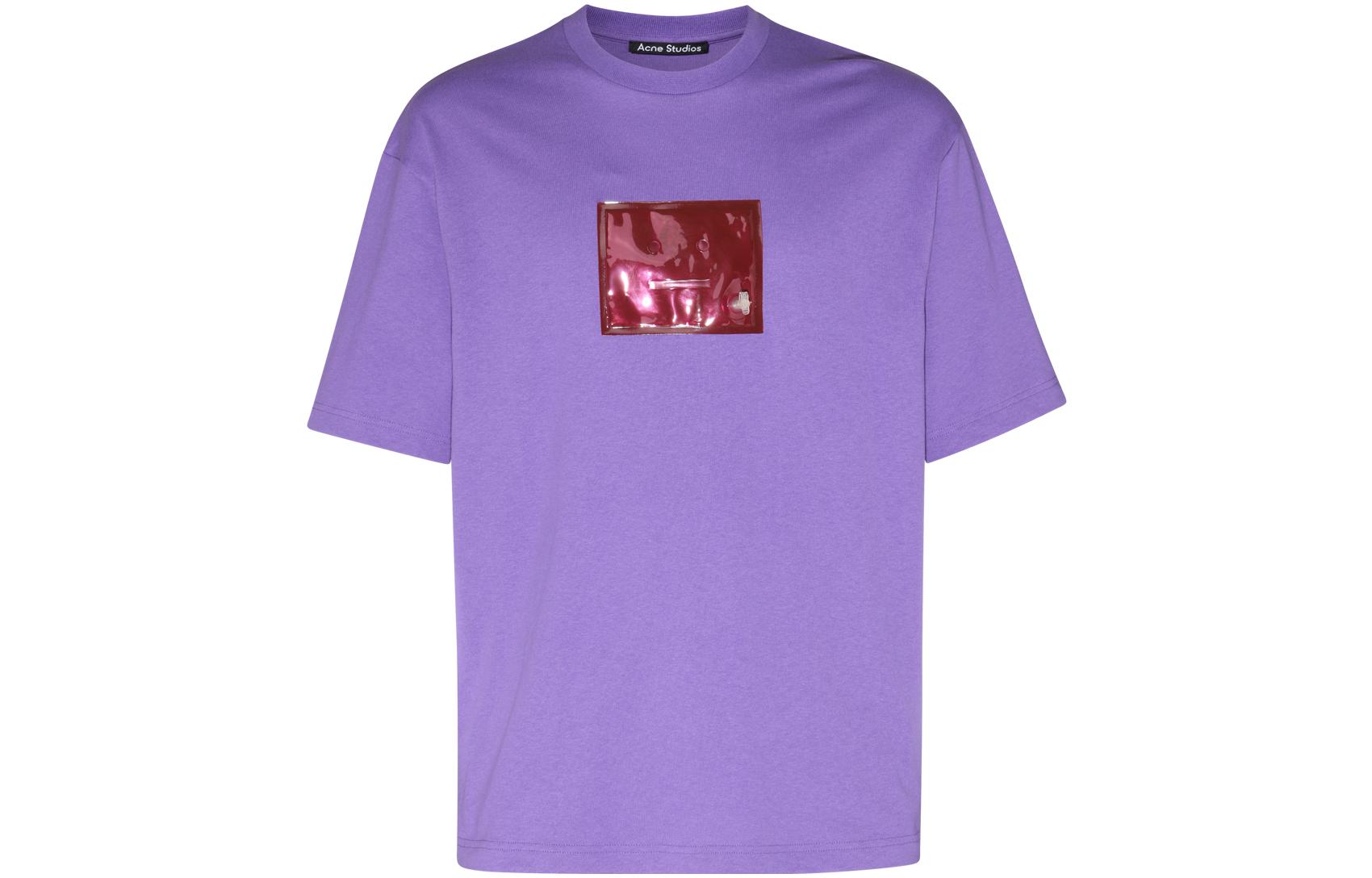 

Футболка с круглым вырезом и графической нашивкой Acne Studios, Iris Blue