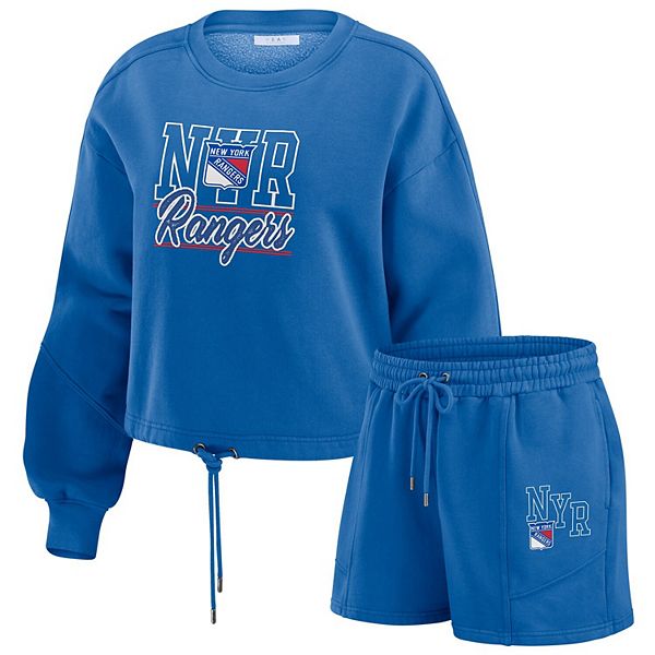 

Женский синий лонгслив и шорты New York Rangers Wear By Erin Andrews