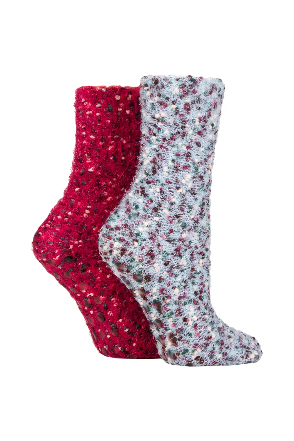 

2 пары носков-тапочек с перьями попкорна и ручкой SOCKSHOP, синий