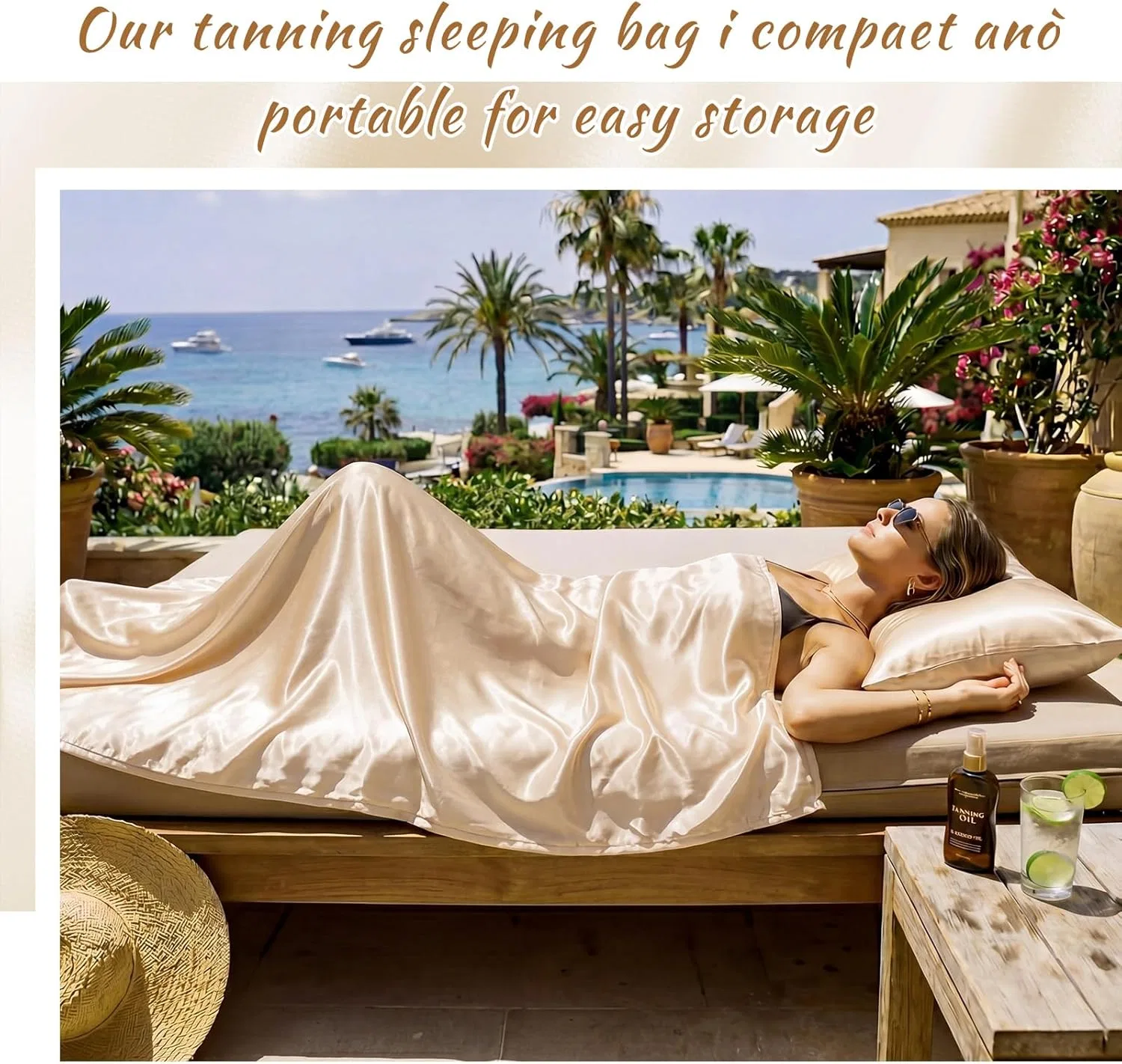 Спальный мешок для автозагара Irenare шампань золото — фото 3