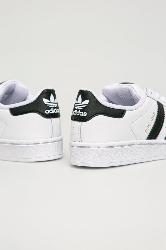 Adidas Originals - Детские кожаные кроссовки Superstar, белый — фото 4