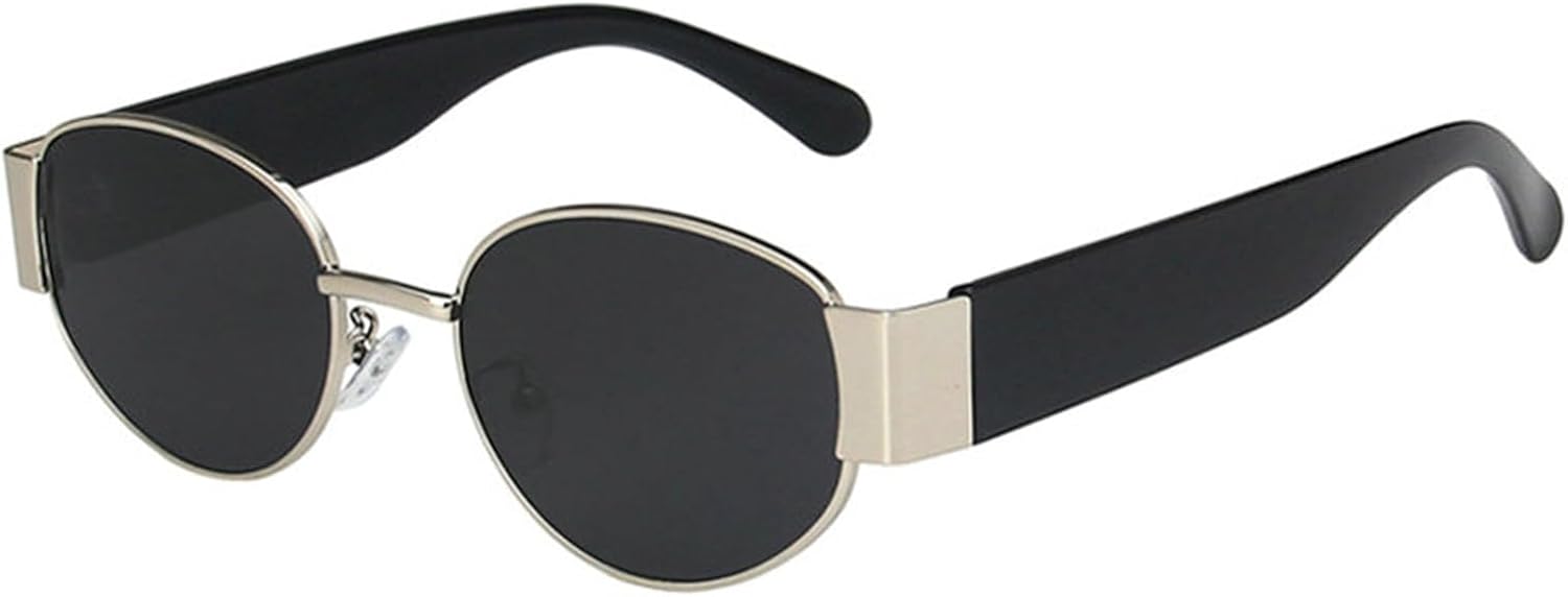 

Винтажные металлические овальные солнцезащитные очки Willochra для женщин, 2024 год, градиентные, элегантные коричневые солнцезащитные очки, женские сексуальные очки в стиле Y2K, Silver Black