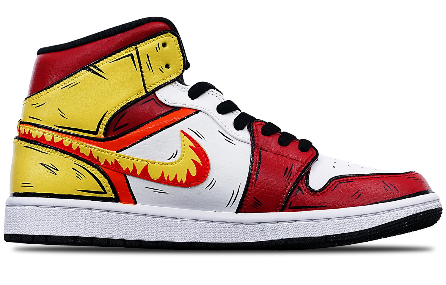 

Кроссовки Air JORDAN 1 Vintage Basketball Shoes Men Mid-Top Yellow White/Red