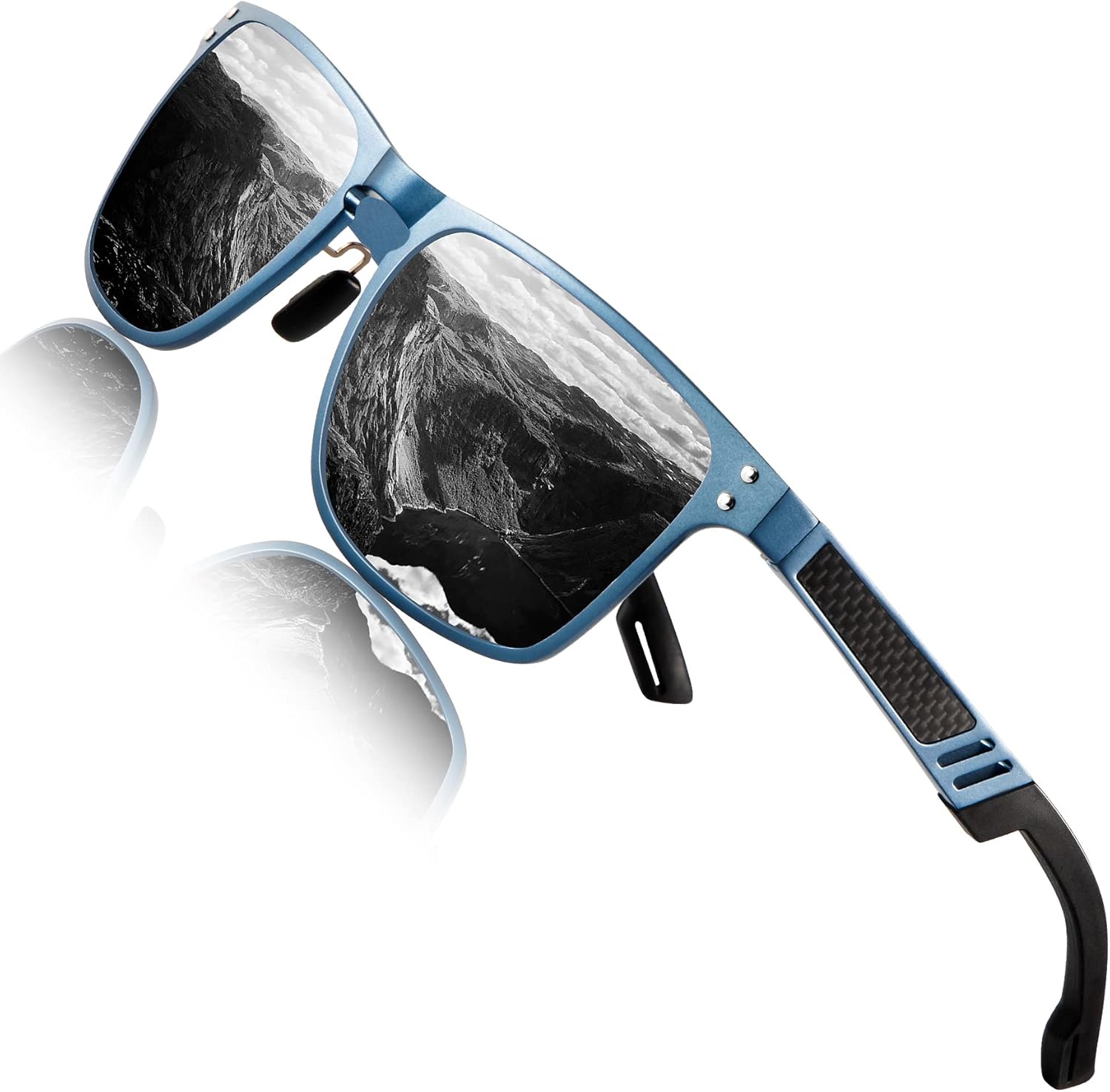 

Поляризованные солнцезащитные очки ANYLUV для мужчин, прямоугольная классическая оправа из алюминия и магния, солнцезащитные очки для мужчин с защитой от УФ-излучения, B05 Grey/Blue