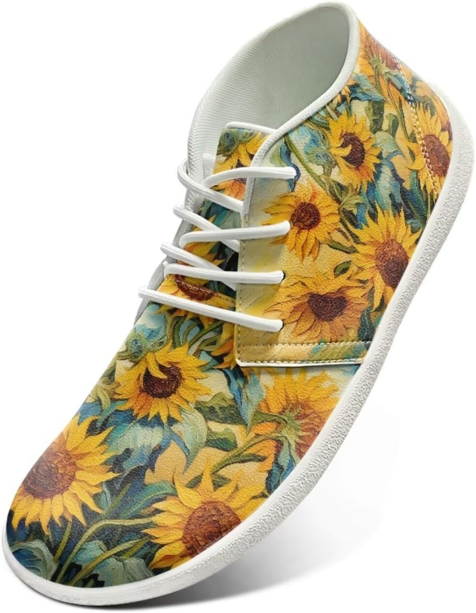 

Мужские кроссовки с широким носком, легкие, для ходьбы и походов, с нулевым перепадом высоты подошвы, нескользящие, повседневные, низкие, размеры US 5-14 Qoiuvncy, Sunflower Printing