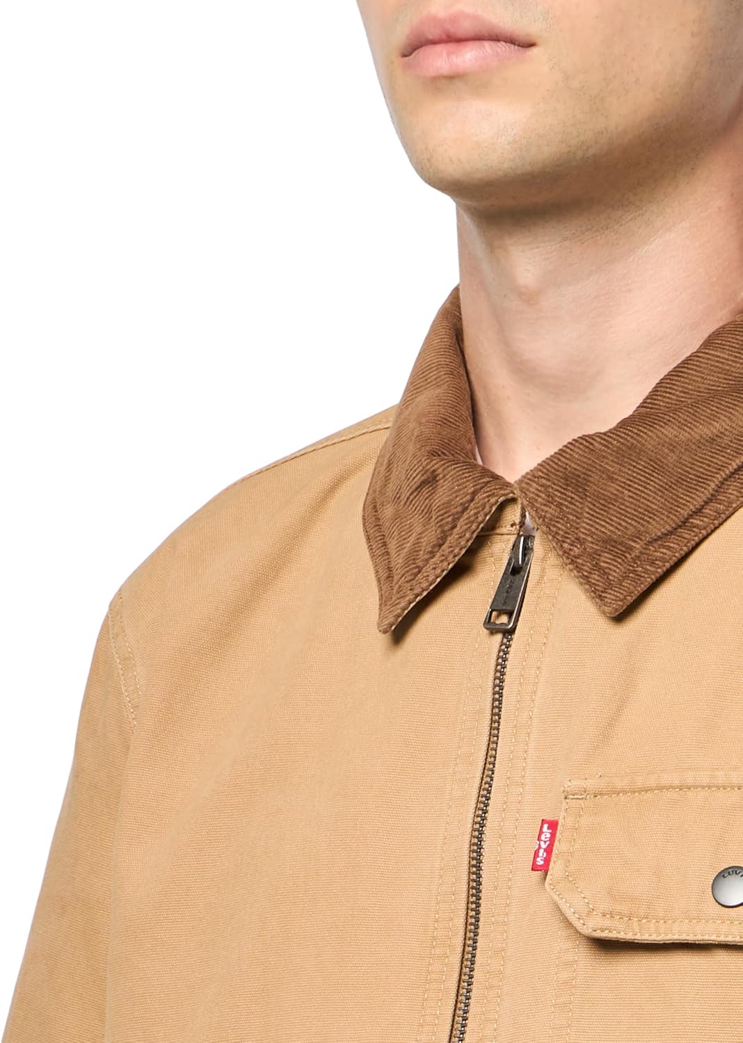 Куртка Levi's Workwear из хлопчатобумажной ткани с вельветовым воротником и воротником Depot, Tan Lightweight — фото 3