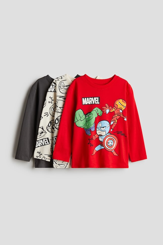 

Комплект из 3 футболок с длинными рукавами H&M, красный