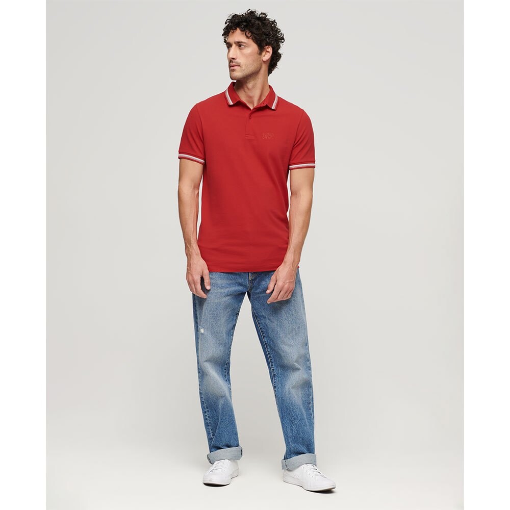 Поло Superdry Sportswear Relaxed Tipped, красный — фото 4
