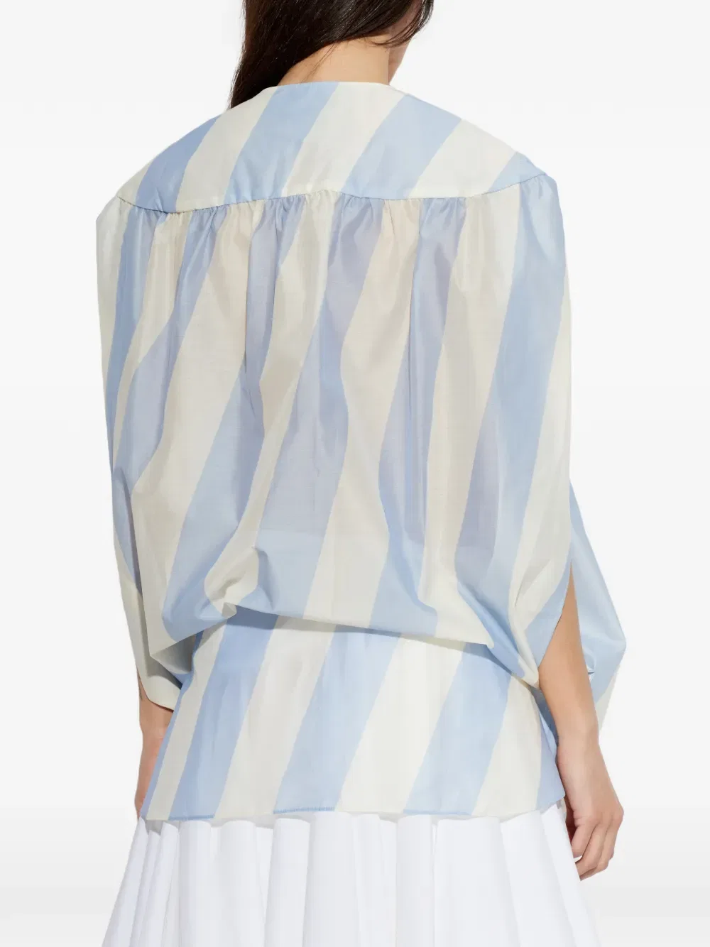 Полосатая рубашка Berlingot с закругленным низом Jacquemus, синий — фото 4