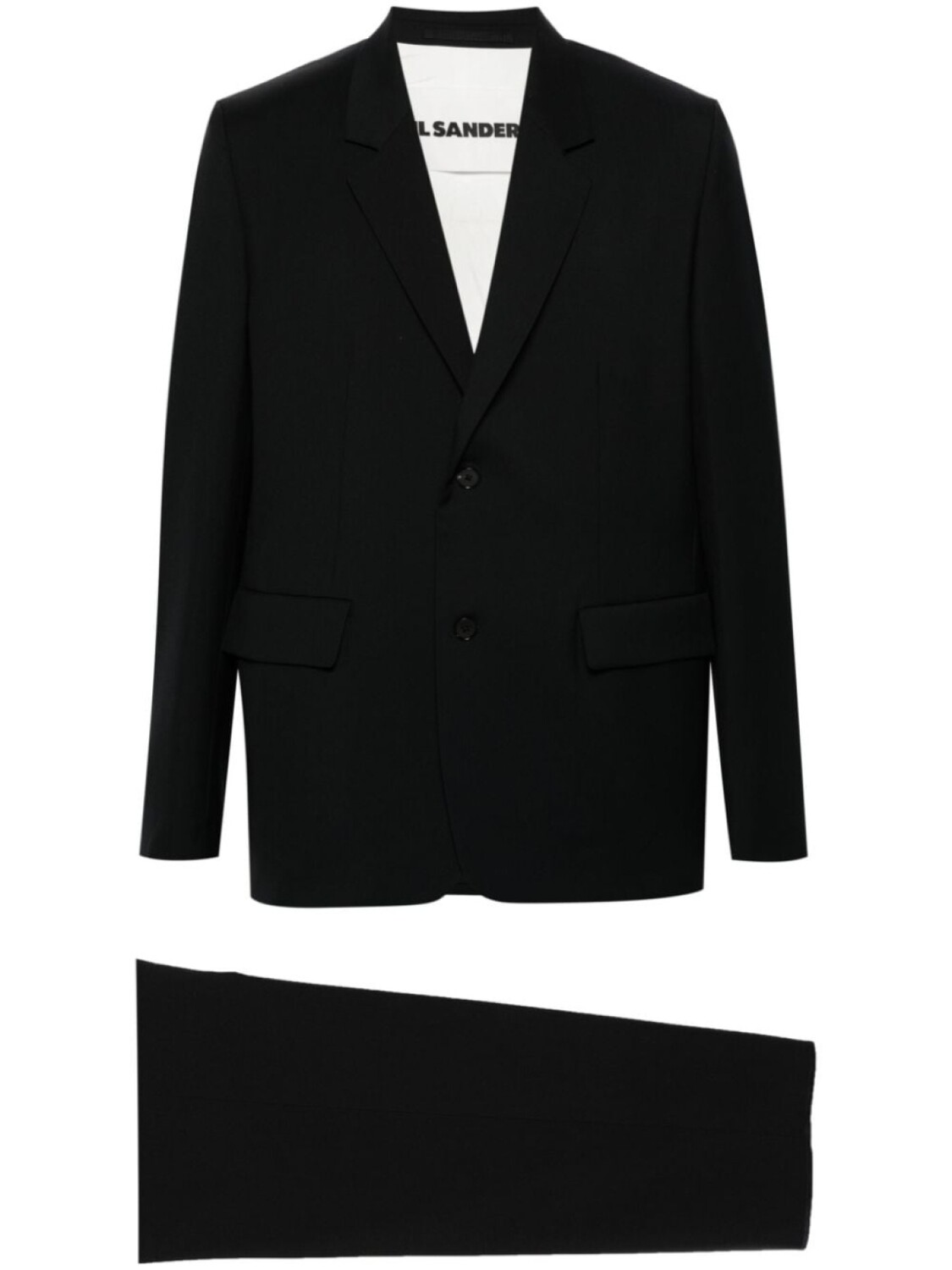 

Шерстяной костюм с однобортным пиджаком Jil Sander, синий