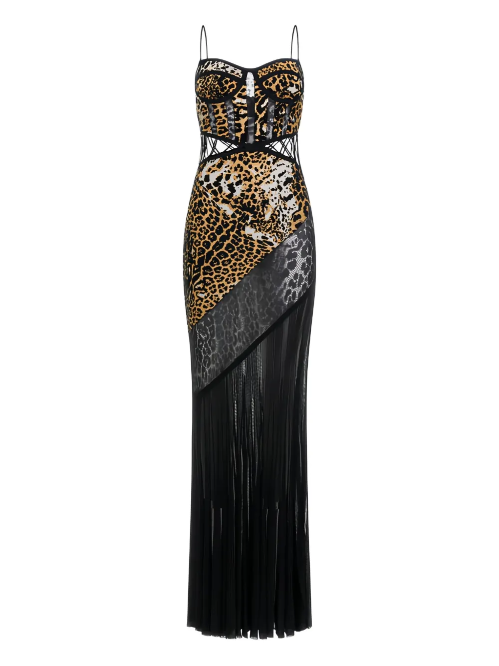 

Платье макси с леопардовым принтом Roberto Cavalli, коричневый