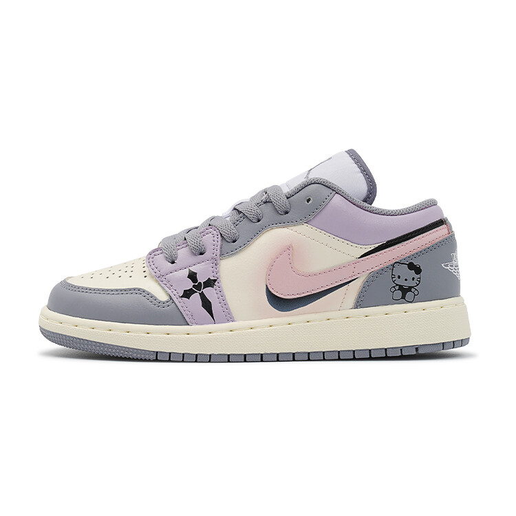 

Кроссовки Air Jordan 1 Vintage Basketball Shoes Women's Low-top Rice Gray Purple, фиолетовый