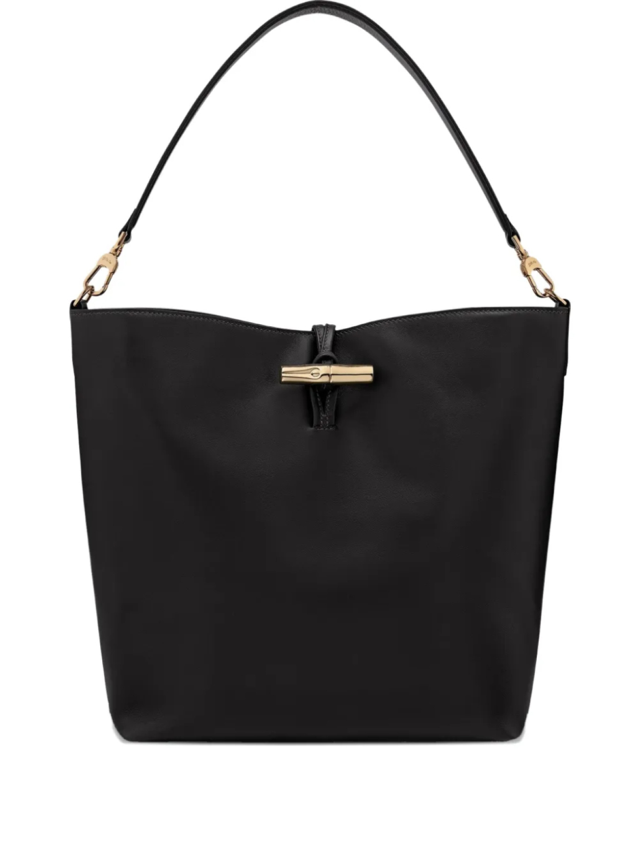 

Сумка на плечо Longchamp Le Roseau из кожи среднего размера, черный