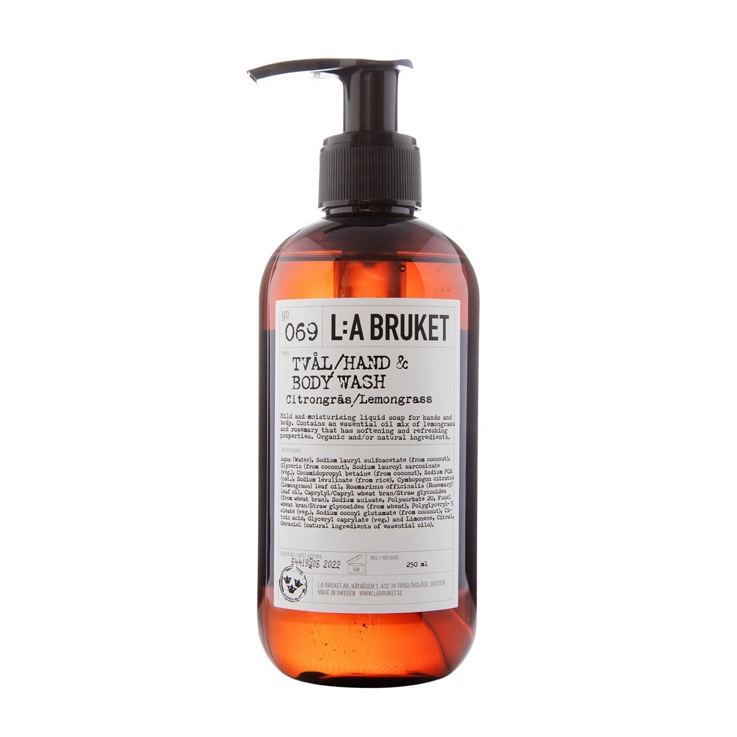 

Гель для душа no. 069 liquid soap lemongrass La Bruket, объем 240 мл