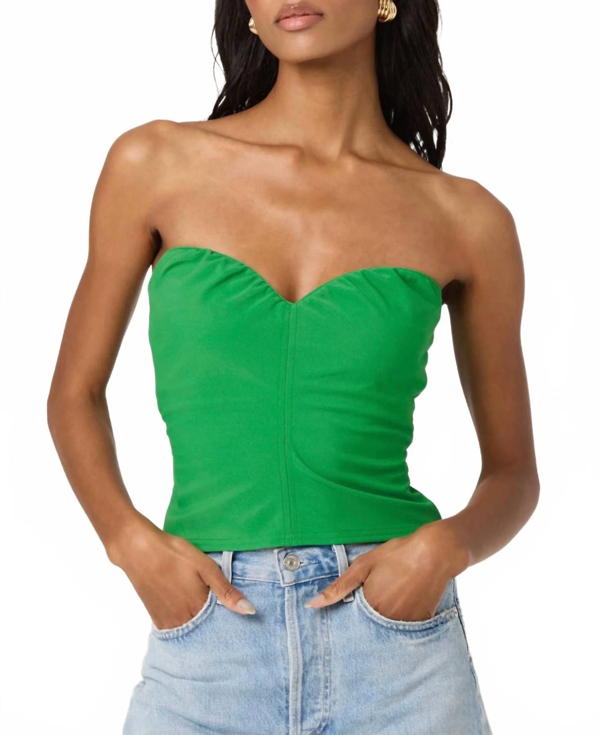 

Морганн топ без бретелей с декольте сердце в цвете келли грин ASTR, зеленый