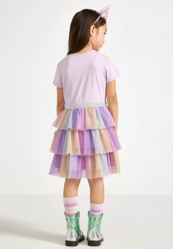 Платье-Джерси с изображением мордочки единорога Lindex, Light Lilac — фото 2