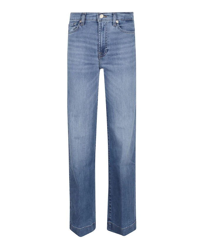 

Синие джинсы с высокой талией и широкими штанинами 7 For All Mankind, синий