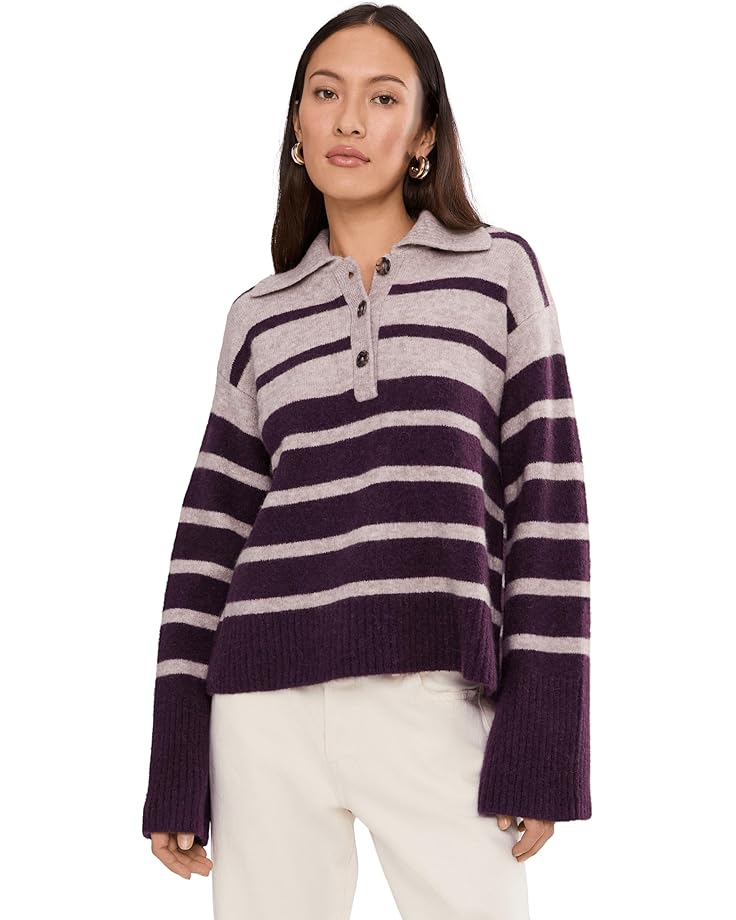

Женский свитер Madewell Charm Gina Polo Stripe, Black Iris Stripe