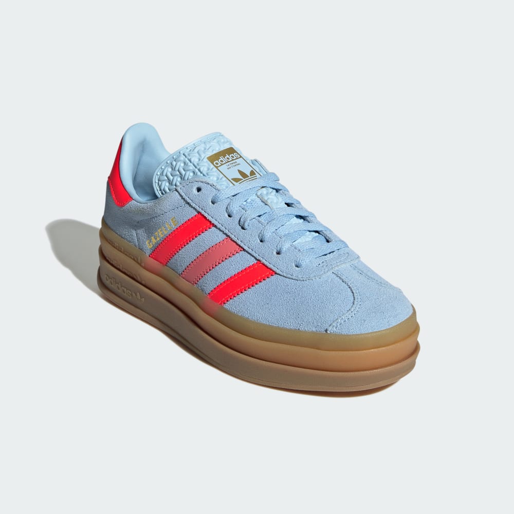 Кроссовки Adidas Gazelle Bold Shoes Kids, цвет Clear Sky/Solar Red/Gold Metallic — фото 4
