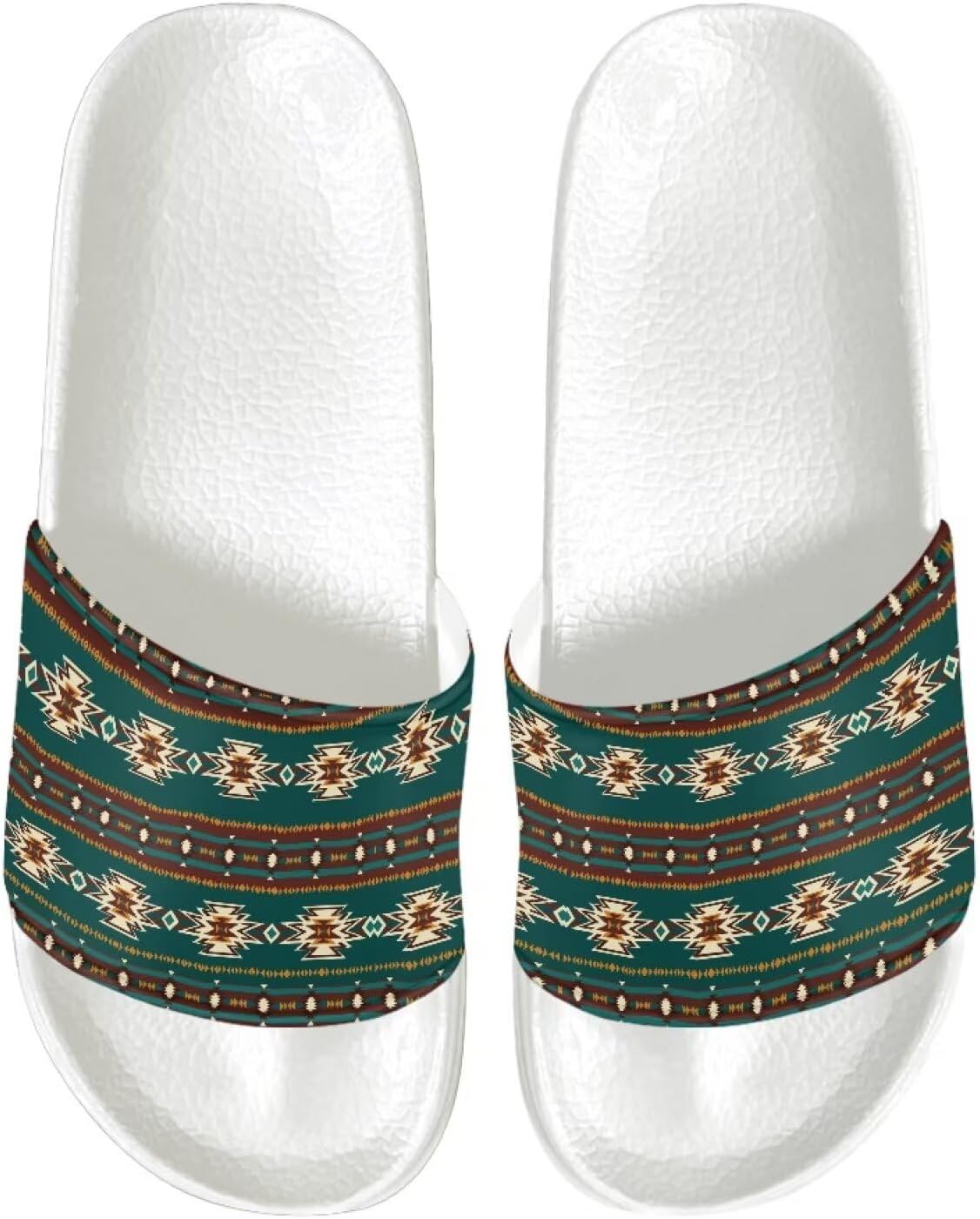 

Женские сандалии шлепанцы с открытым носком на один ремешок, повседневная обувь для прогулок Judentidos, Aztec Geometric Native American