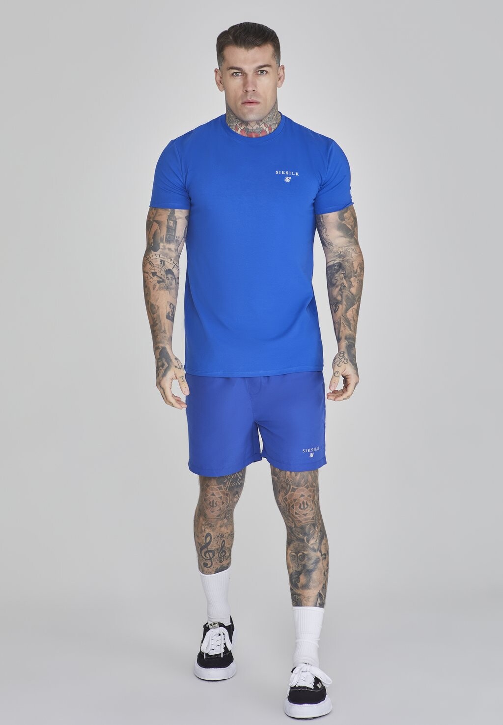

Футболка базовая Muscle Fit SIKSILK, синяя