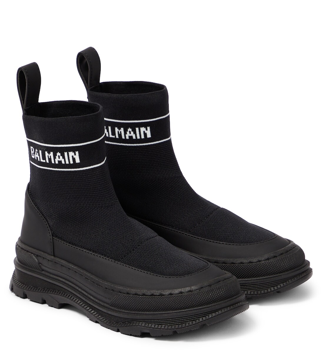 

Ботинки-носки с логотипом Balmain Kids, черный