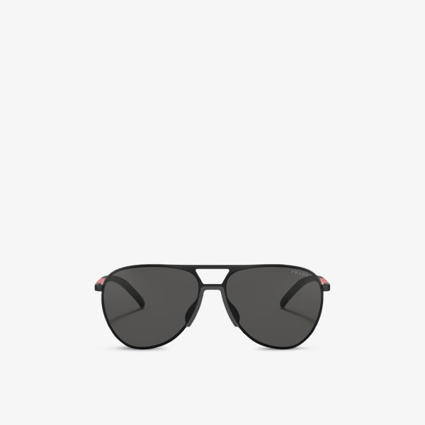 

PS 51XS Linea Rossa Pilot-Frame металлические солнцезащитные очки Prada Linea Rossa, черный