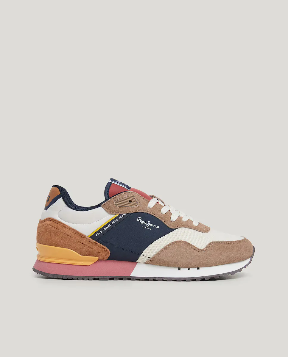 

Мужские беговые кроссовки из комбинированной ткани Pepe Jeans, бежевый