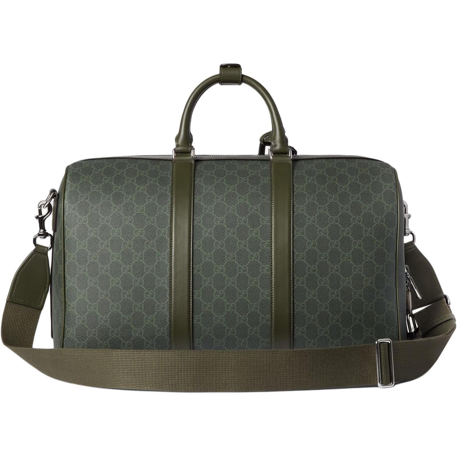 GUCCI Кожаная дорожная сумка мужская зеленая — фото 4