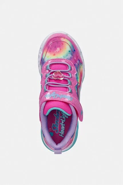 Кроссовки детские с блестками Flutter Heart Lights Groovy Swirl Skechers, розовый — фото 4