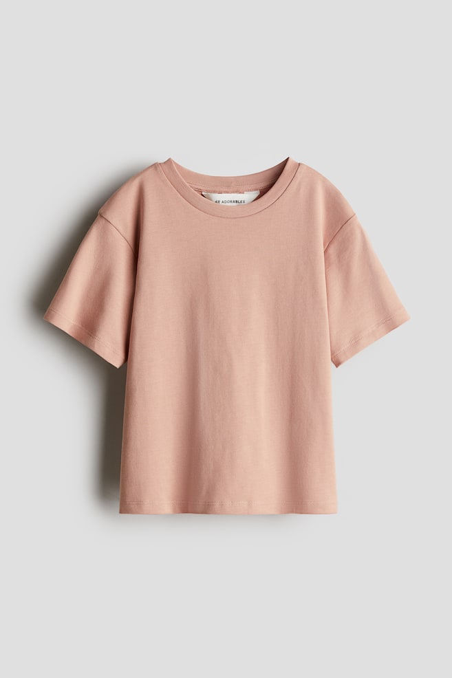 

Футболка свободного кроя из хлопка пима H&M, розовый