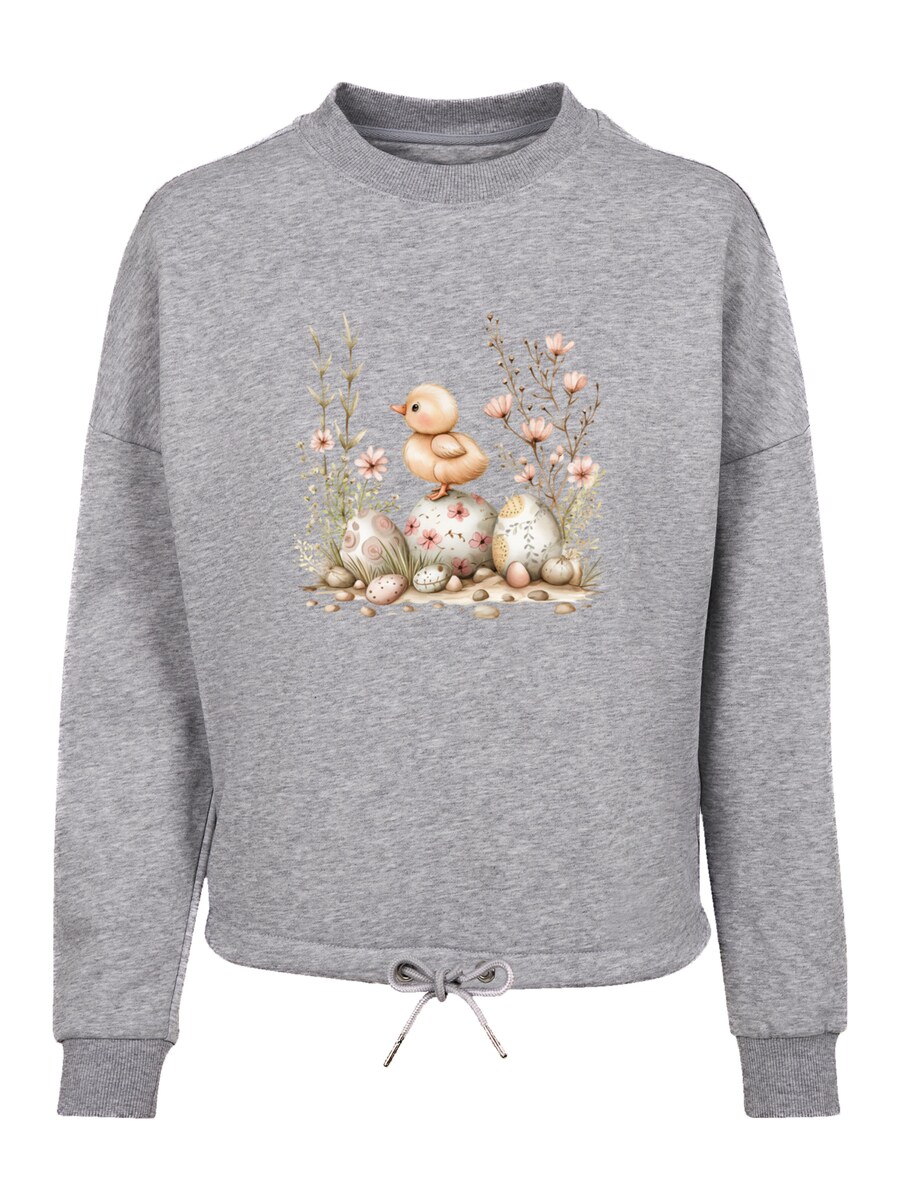 

Толстовка F4NT4STIC Ostern Küken Ei Blumen, mottled grey