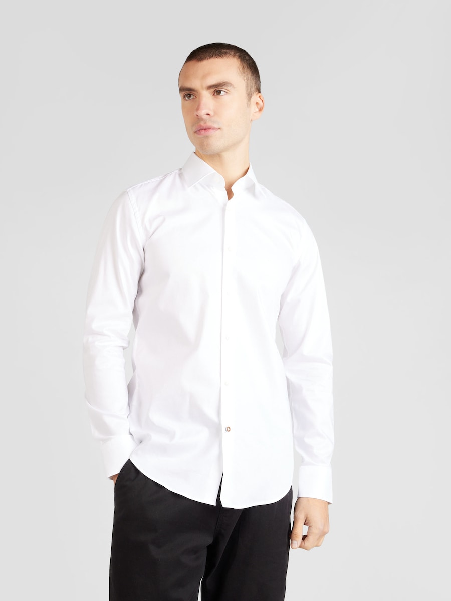 Рубашка Slim Fit на пуговицах BOSS Hank, от белого — фото 2