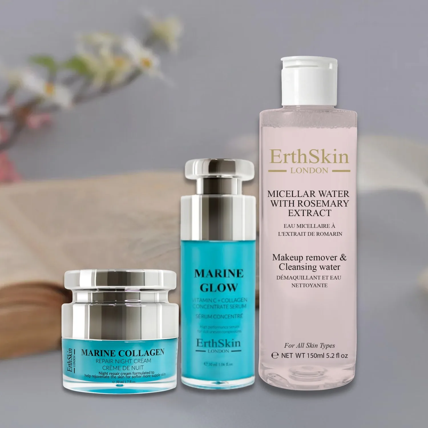 Набор для ухода за лицом Rosemary Glow Marine Trio Erthskin London, 1 шт — фото 3