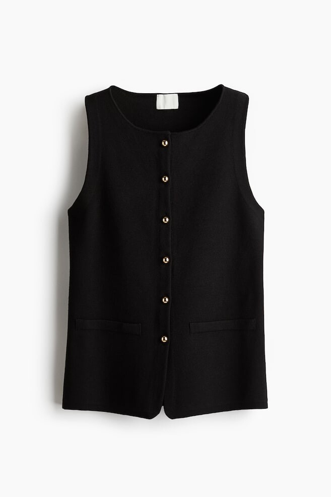 

Майка с планкой на пуговицах H&M, черный