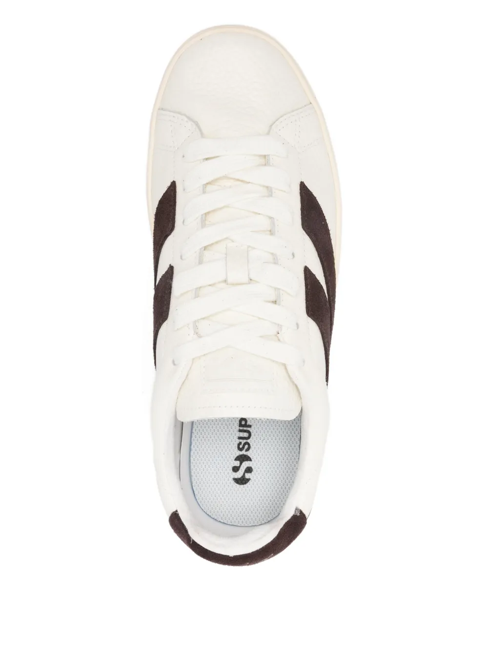 Кожаные кроссовки с полосатыми деталями Superga, белый — фото 4