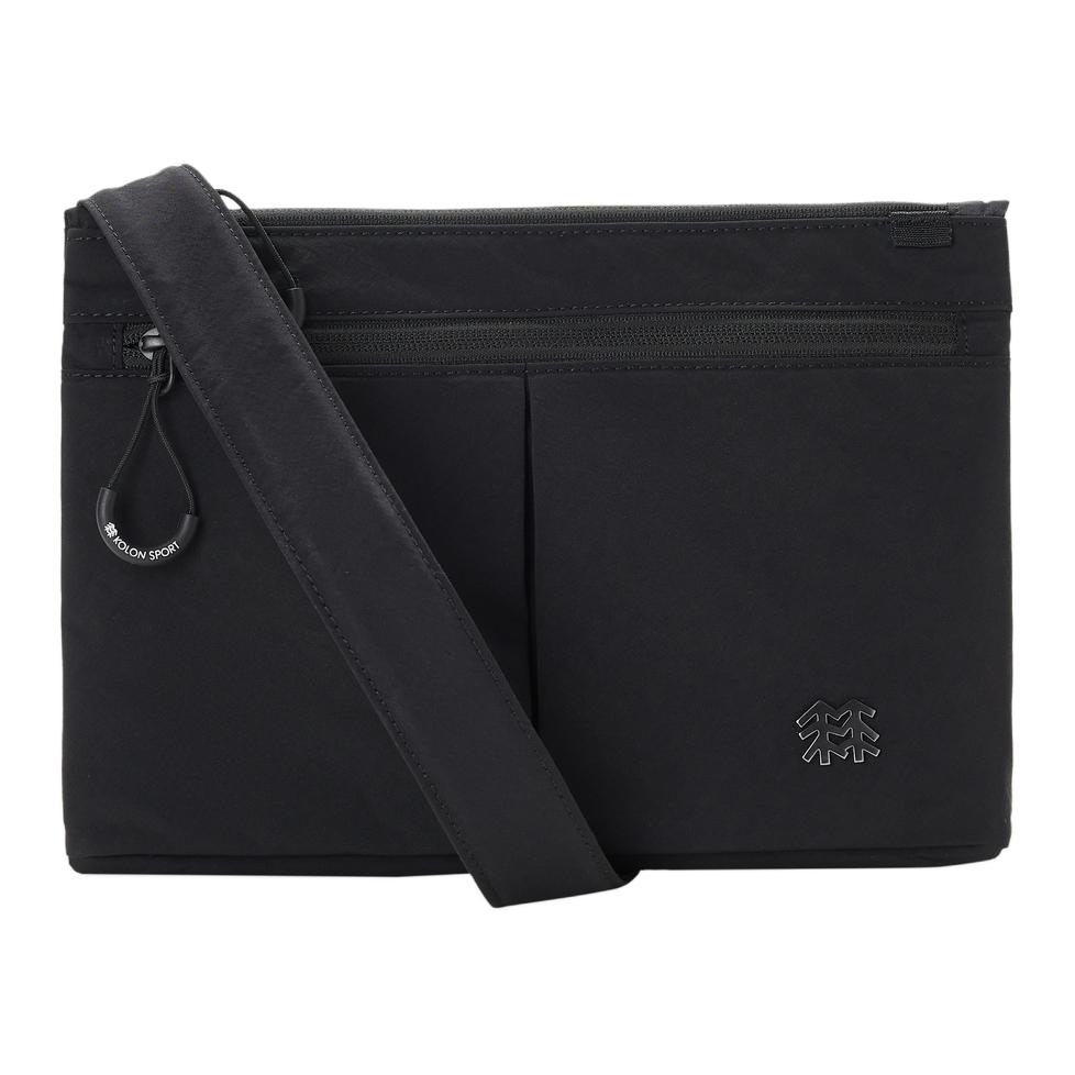 

KOLON SPORT Кожаная сумка через плечо мужская черная, Black