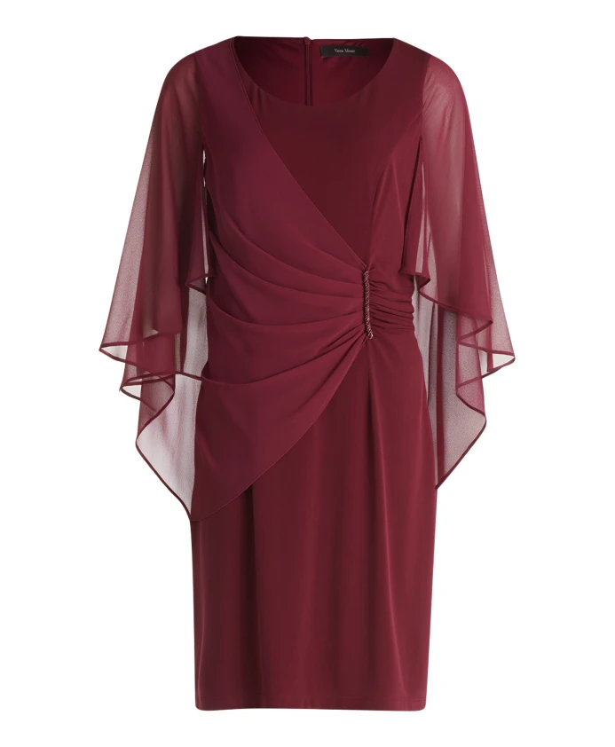 

Элегантное коктейльное платье со сборками Vera Mont, красный