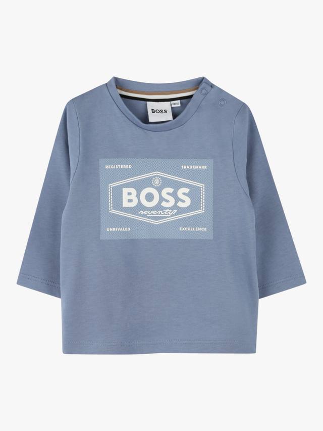 

Детская футболка с логотипом HUGO BOSS, цвет Cool Grey