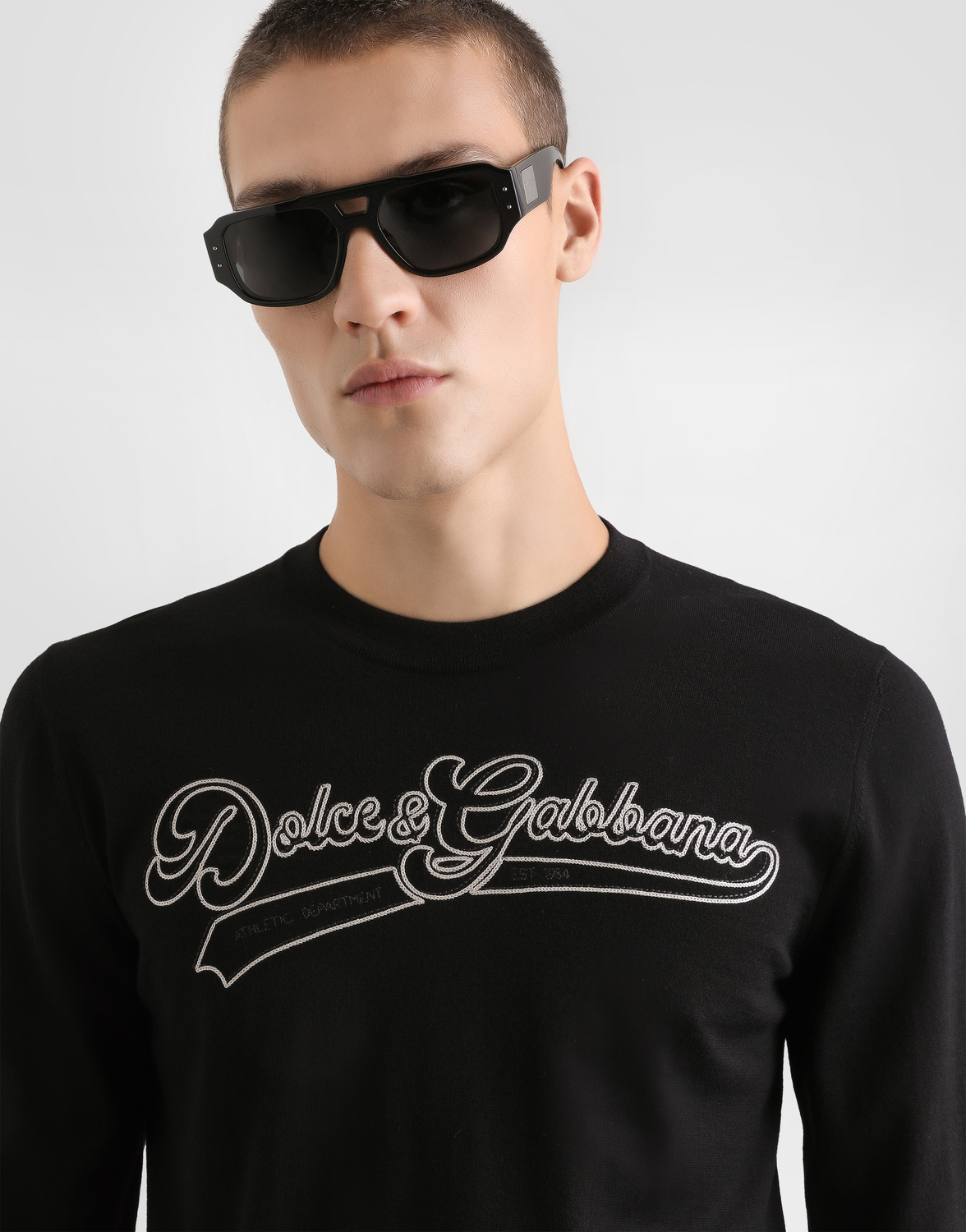 Пуловер из чистой шерсти с вышивкой Dolce & Gabbana, черный — фото 4