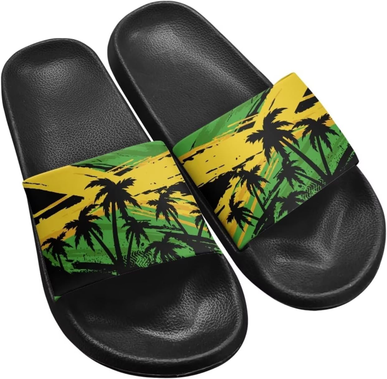 

Женские шлепанцы Jeiento с американским флагом, праздничная обувь, нескользящие спортивные сандалии для ванной, пляжа и душа, Palm Tree Jamaica Flag