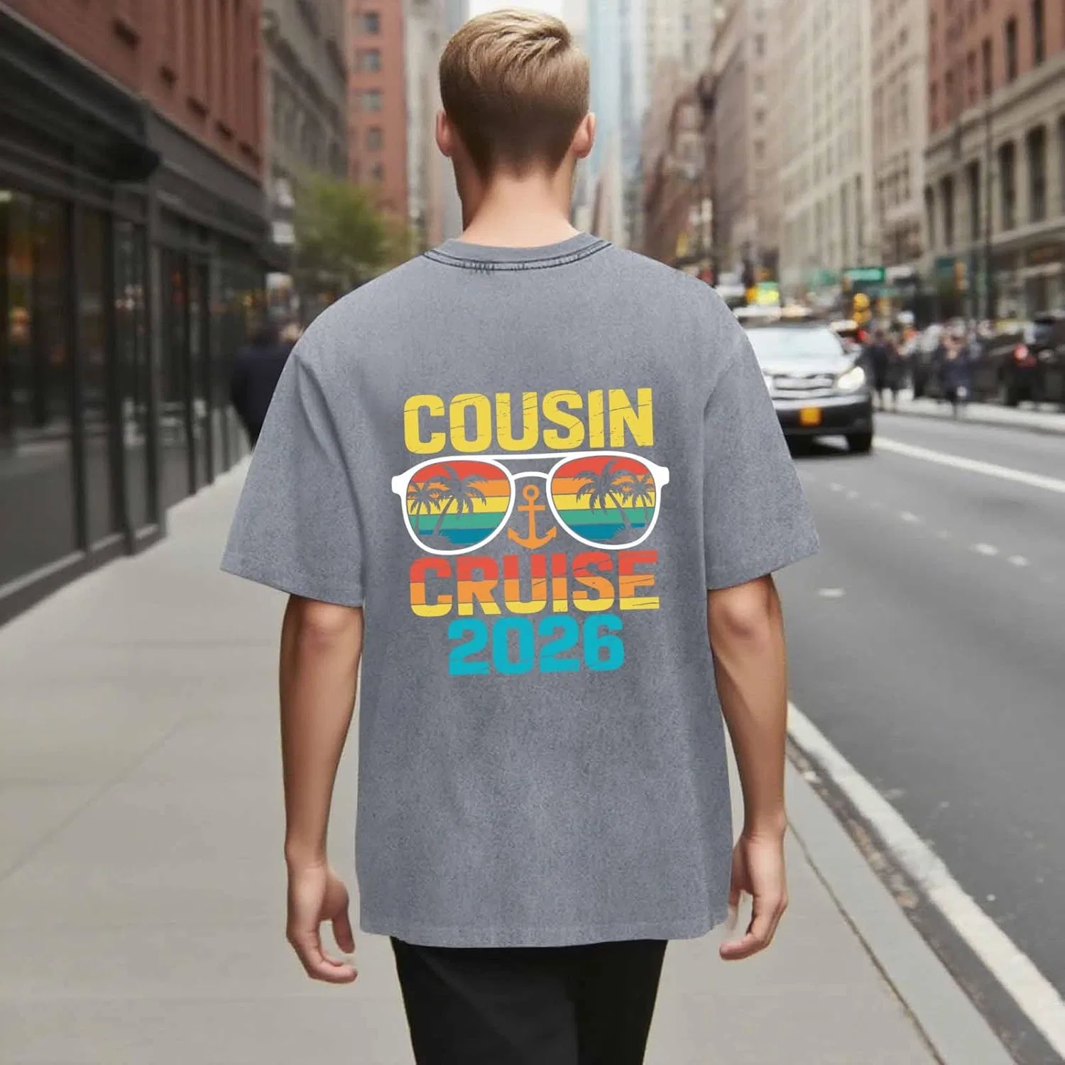 Футболка Cousin Cruise 2026 с принтом Generic, светло-серый — фото 3